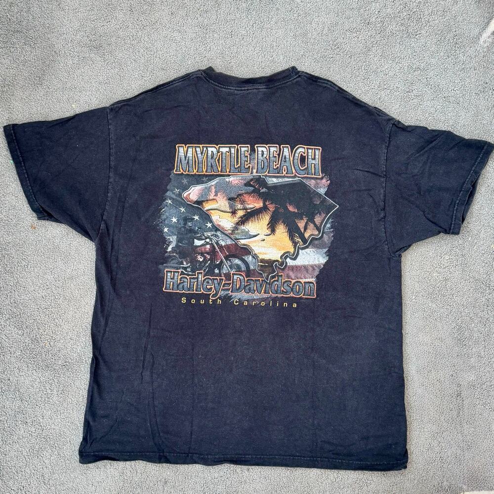 Vintage 90s Harley Davidson Myrtle Beach Graphic Tee USA XL - Picture 2 of 5